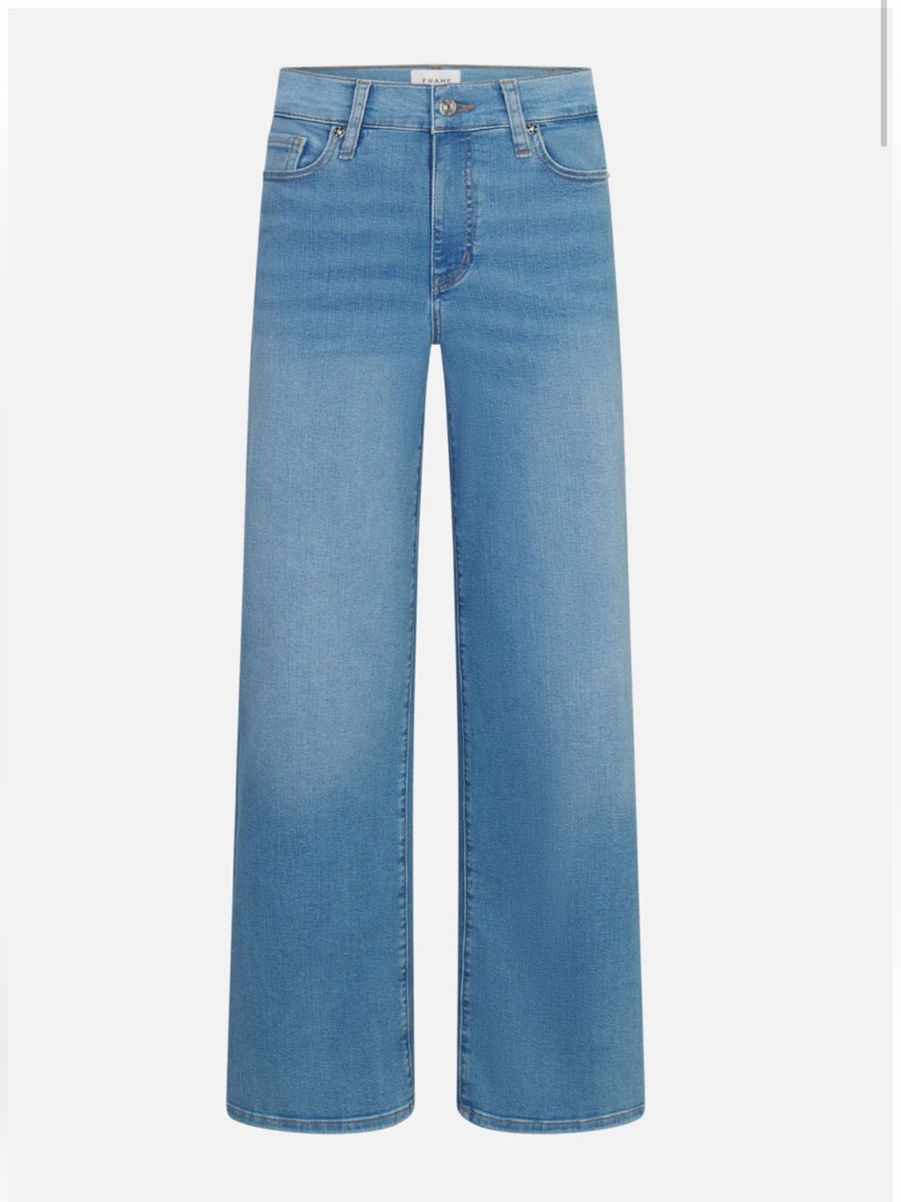 Frame Denim High-Rise Wide Leg Jeans in Light Blue Wash - Picture 1 of 10